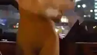 عارضة كاميرة لعوبة تلعب بملابسها الداخلية وبجسدها